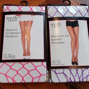 Music leg diamond cut set fishnets